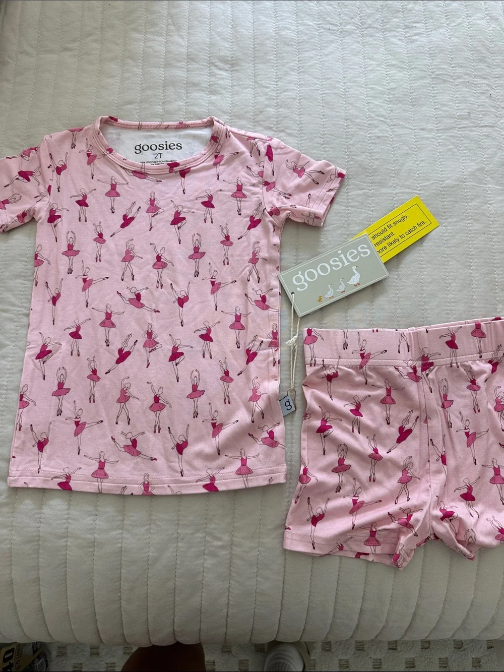 Goosies Pink Ballerina Print Kids Pajama Set